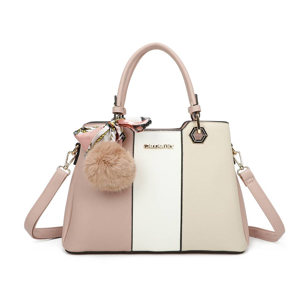 Fiora Pop (M-9354-3) - Mala de mão: ROSA/BRANCO/BEGE