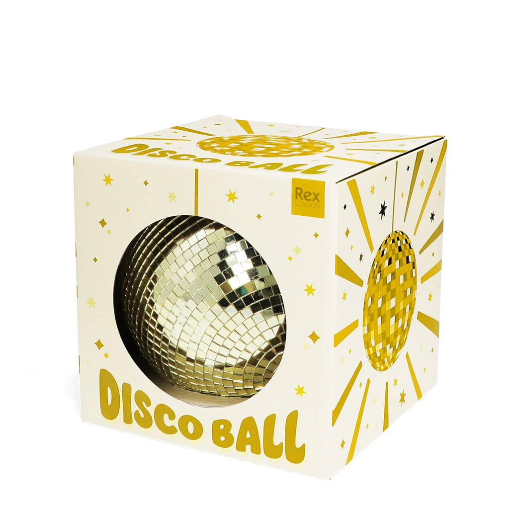 Bola de discoteca suspensa (15 cm) - Dourada