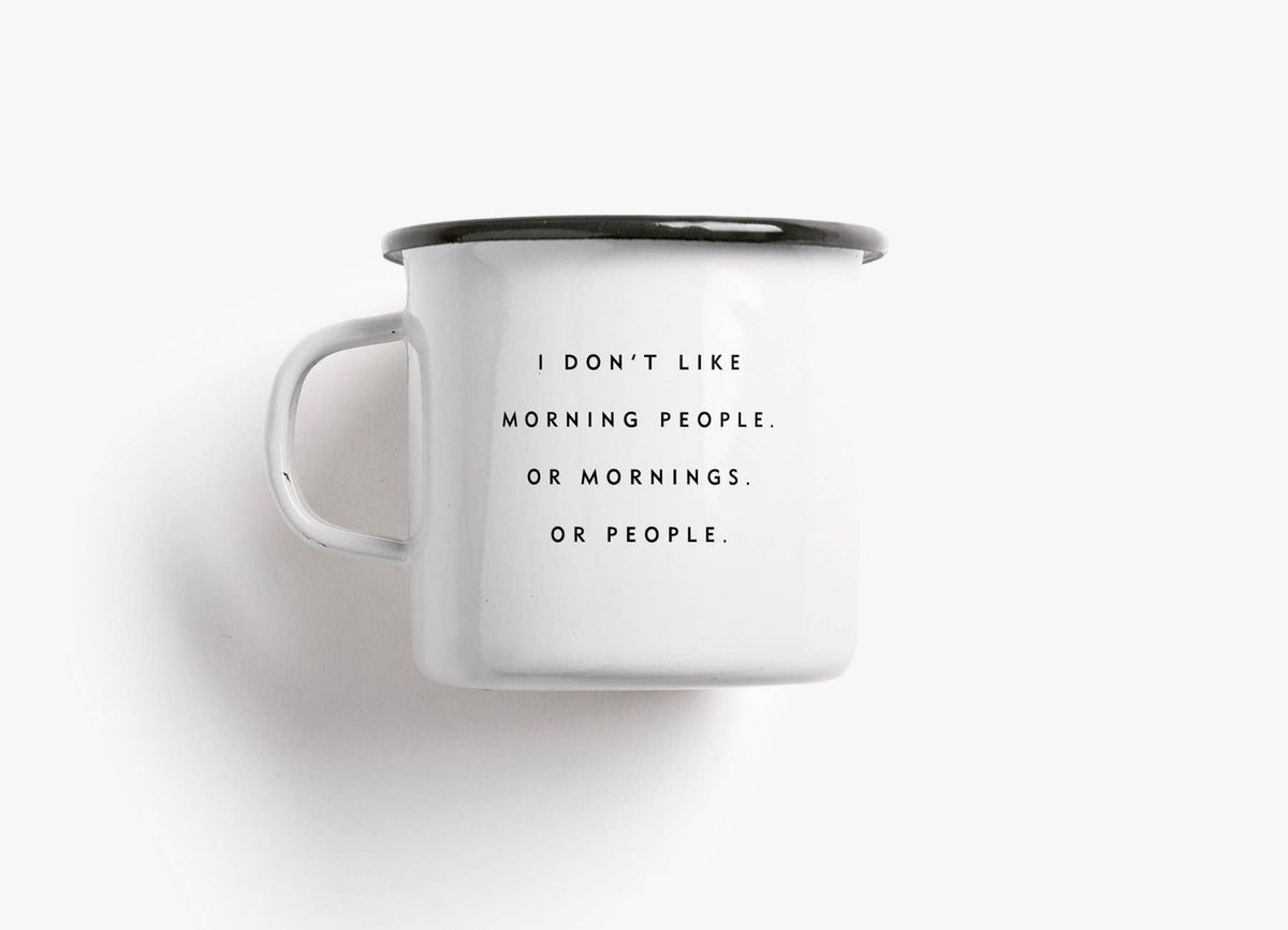 Caneca de esmalte 'Morning People' typealive