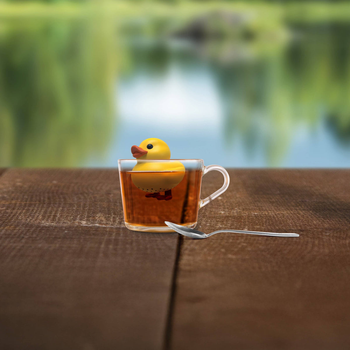 Infusor de chá em formato de patinho de borracha