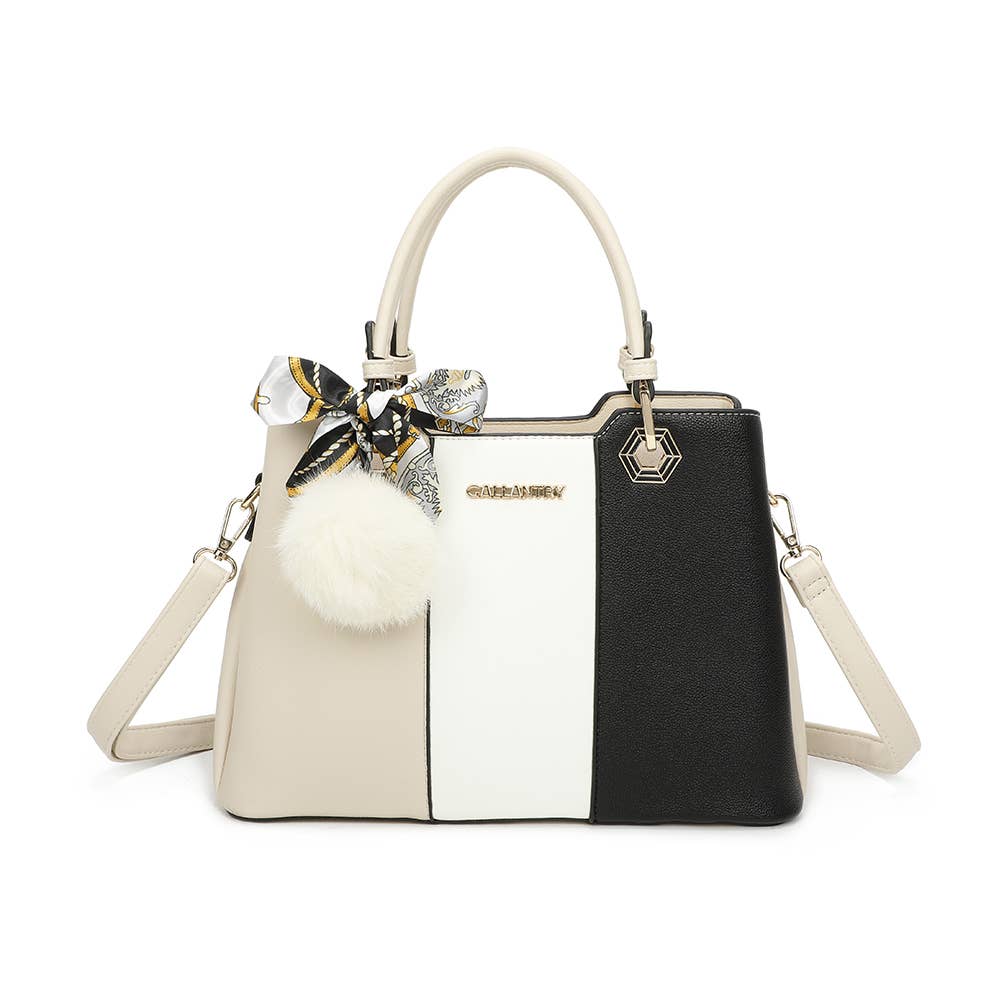 Fiora Pop (M-9354-3) - Mala de mão: BEGE/BRANCO/PRETO