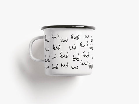 Caneca de esmalte « Boob Friends »
