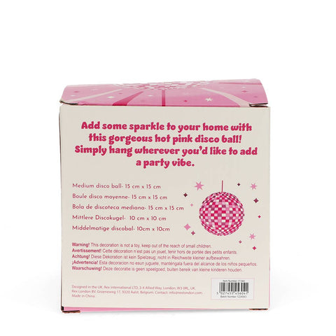 Bola de espelhos suspensa (15cm) - Rosa