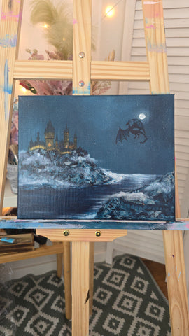 Nightfall Over the Castle - 24x30cm | Original